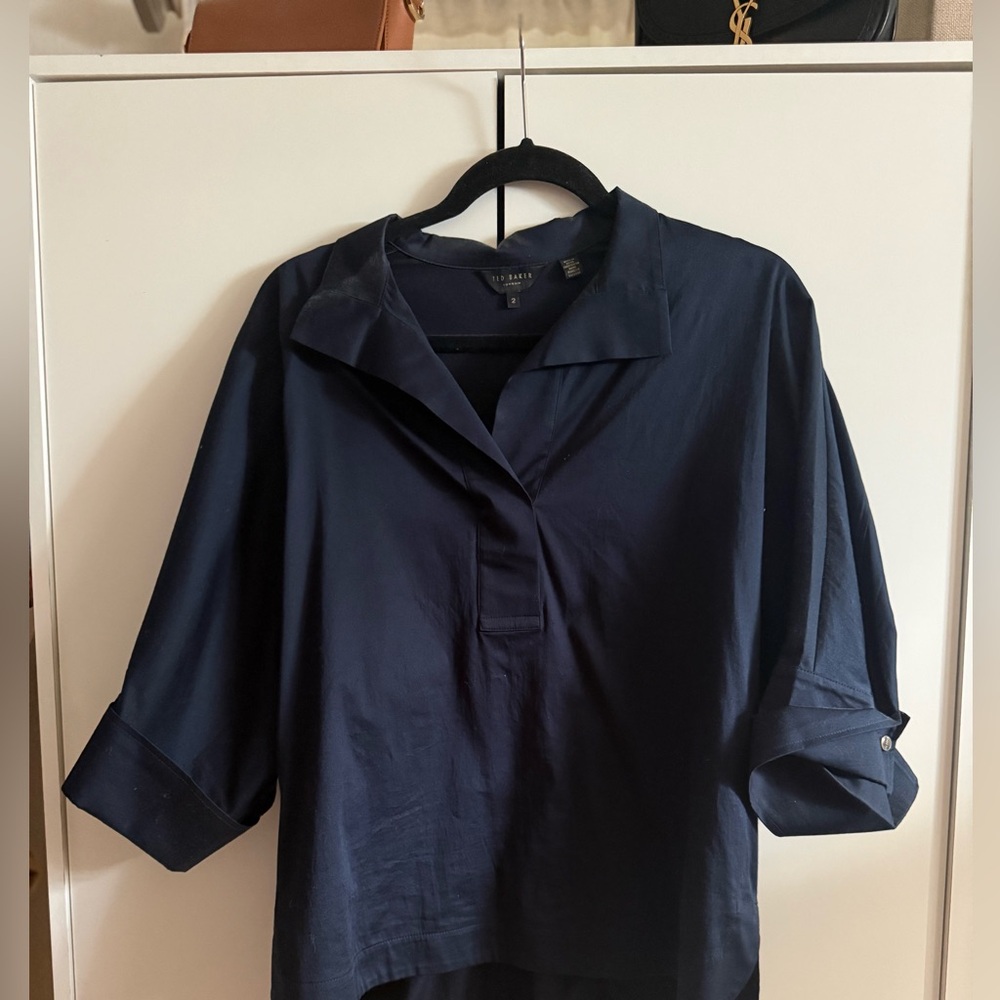 Navy blue blouse top